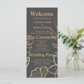 Houtskool & Goud Trouwprogramma (Staand voorkant)