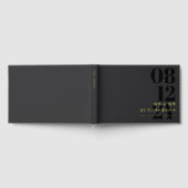 Houtskool Goud Vetgedrukte Datum Typografie Huweli Gastenboek (Volledig)