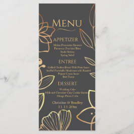 Houtskool & Goud Wedding Menu