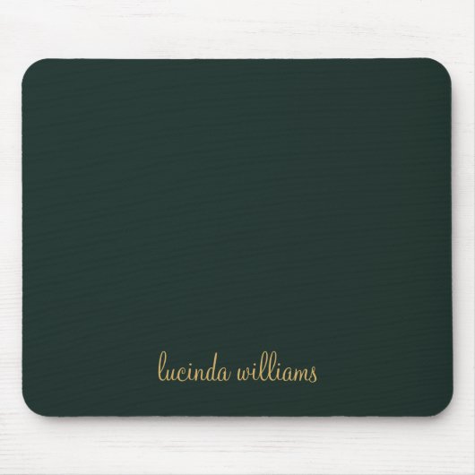 houtskool & Gouden Script Monogram Muismat (Voorkant)