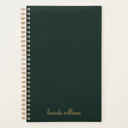 houtskool & Gouden Script Monogram Planner (Voorkant)