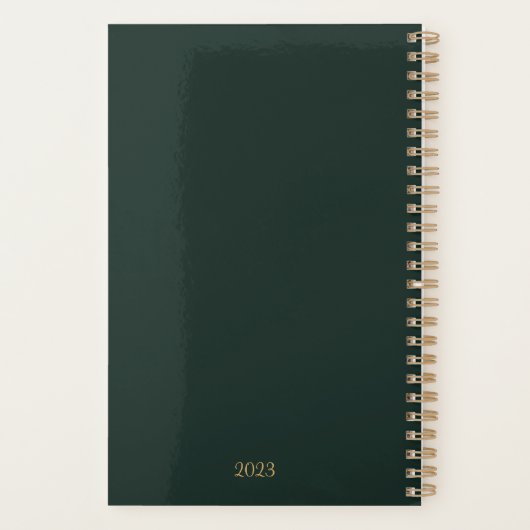  houtskool & Gouden Script Monogram Planner (Achterkant)