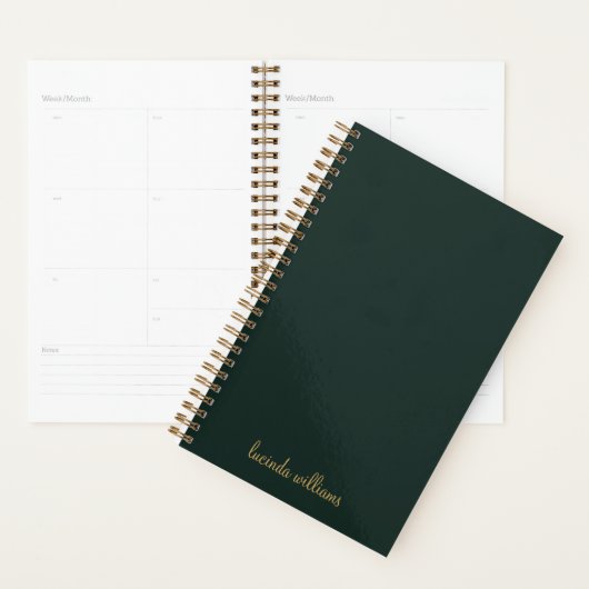  houtskool & Gouden Script Monogram Planner (Display)