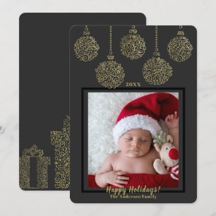 Houtskool Gouden Sieraden Moderne Vakantiefoto #2 Kaart