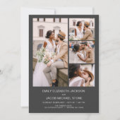 Houtskool grijs alles in één QR-code Fotobruiloft Kaart (Voorkant)