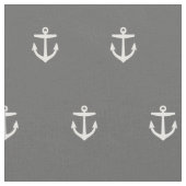 Houtskool Grijs Anker Print - Aangepaste grootte Stof (Close Up)