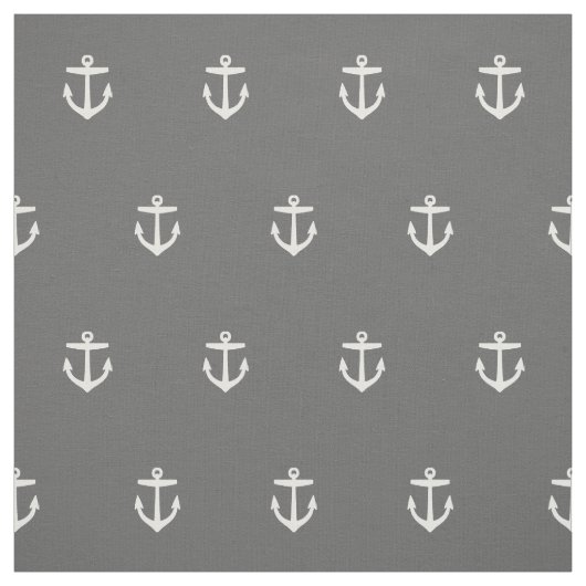 Houtskool Grijs Anker Print - Aangepaste grootte Stof (Swatch)