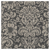 Houtskool Grijs Bloemen Damask Stof (Close Up)