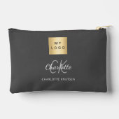 Houtskool grijs business logo naam monogram etui (Achterkant)