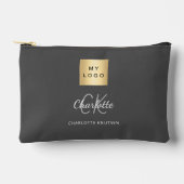 Houtskool grijs business logo naam monogram etui (Voorkant)
