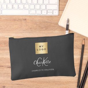 Houtskool grijs business logo naam monogram etui