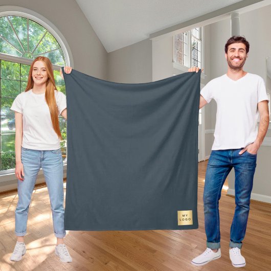 Houtskool grijs corporate logo aangepaste bedrijfs fleece deken