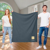 Houtskool grijs corporate logo bedrijfsnaam script fleece deken