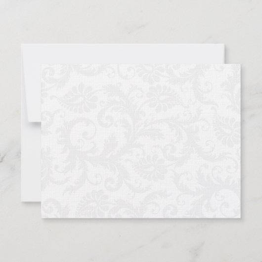 Houtskool Grijs Damast Gele Bruiloft Dank u Kaart (Achterkant)