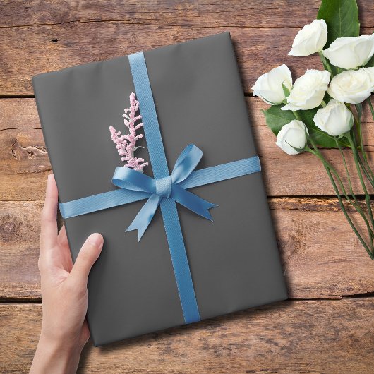 Houtskool Grijs Effen Kleur | Klassiek | Elegant Cadeaupapier