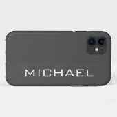 Houtskool Grijs Effen Kleur | Minimalistische naam Case-Mate iPhone Case (Achterkant (horizontaal))