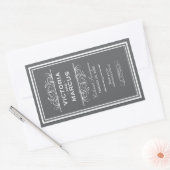 Houtskool Grijs Elegant Bruiloft Monogram Wijnfles Rechthoekige Sticker (Envelop)