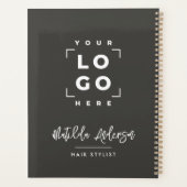 Houtskool grijs elegante moderne girly prijs QR co Planner (Achterkant)