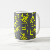 Houtskool, grijs en geel Abstract Koffiemok (Voorkant rechts)