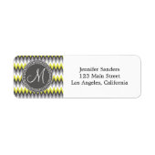 HOUTSKOOL GRIJS EN GEEL CHEVRON ETIKET (Voorkant)