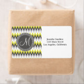 HOUTSKOOL GRIJS EN GEEL CHEVRON ETIKET (Insitu)