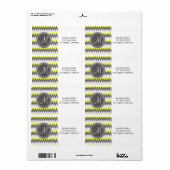 HOUTSKOOL GRIJS EN GEEL CHEVRON ETIKET (Full Sheet)