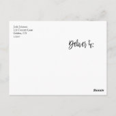 Houtskool Grijs en Gouden Folie Dank U Briefkaart (Achterkant)