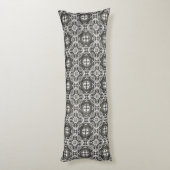 Houtskool Grijs en Wit Kant Overlay Lichaamskussen (Achterkant (Verticaal))