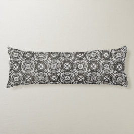 Houtskool Grijs en Wit Kant Overlay Lichaamskussen
