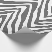 Houtskool Grijs en Wit Zebra Strepen Dierenprint Cadeaupapier (Hoek)
