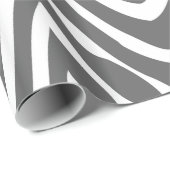 Houtskool Grijs en Wit Zebra Strepen Dierenprint Cadeaupapier (Rol Hoek)
