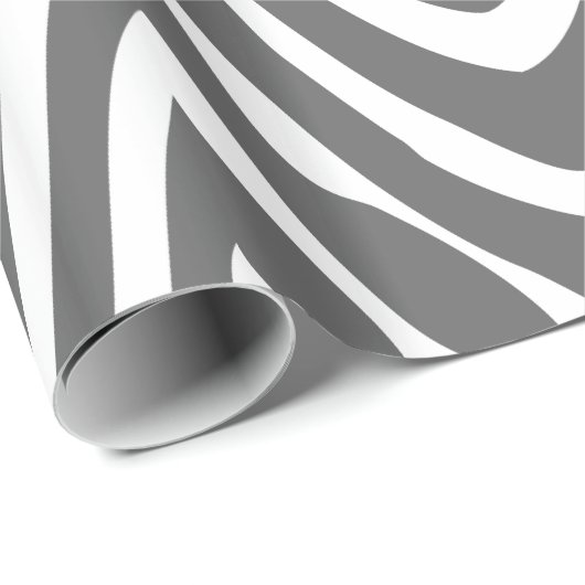 Houtskool Grijs en Wit Zebra Strepen Dierenprint Cadeaupapier (Rol Hoek)