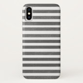 Houtskool grijs en witte streep iPhone X Hoesje (Achterkant)