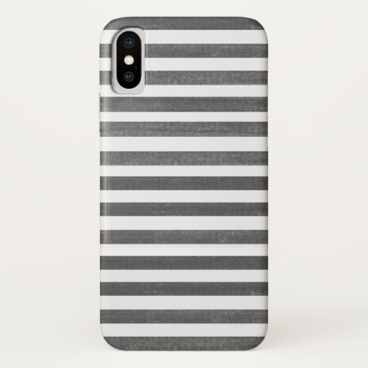 Houtskool grijs en witte streep iPhone X Hoesje (Achterkant)