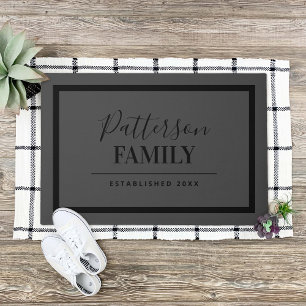 Houtskool Grijs Familie Monogram Deurmat