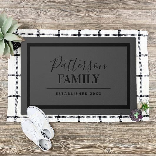 Houtskool Grijs Familie Monogram Deurmat