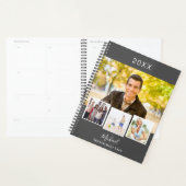 Houtskool grijs foto collage afspraken 2026 planner (Display)