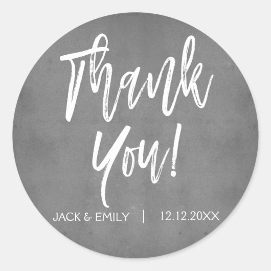 Houtskool Grijs Foto Dank u Sticker (Voorkant)