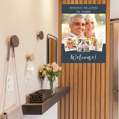 Houtskool grijs fotocollage verjaardagsfeestje wel poster