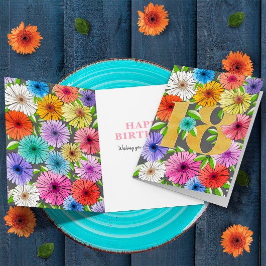 Houtskool Grijs Gepersonaliseerde 18e Verjaardag B Kaart