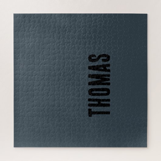 Houtskool Grijs Gepersonaliseerde Minimalistische  Legpuzzel (Verticaal)