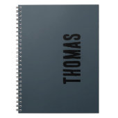 Houtskool Grijs Gepersonaliseerde Minimalistische  Notitieboek (Voorkant)