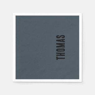 Houtskool Grijs Gepersonaliseerde Minimalistische Servet