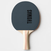 Houtskool Grijs Gepersonaliseerde Minimalistische  Tafeltennisbatje (Voorkant)