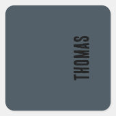 Houtskool Grijs Gepersonaliseerde Minimalistische  Vierkante Sticker (Voorkant)