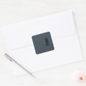 Houtskool Grijs Gepersonaliseerde Minimalistische  Vierkante Sticker (Envelop)