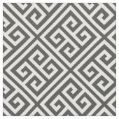 Houtskool Grijs Grieks Key Patroon Stof (Close Up)