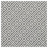 Houtskool Grijs Grieks Key Patroon Stof (Swatch)