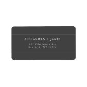 Houtskool Grijs Groot Modern Retour Adres Label (Voorkant)