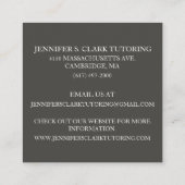 Houtskool Grijs Kunstenaar/Tutor/Educator Kunstler Vierkante Visitekaartje (Achterkant)